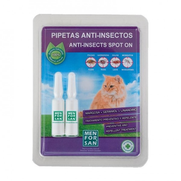 Menforsan Pipetas Antiinsectos para Gatos 2 Uds