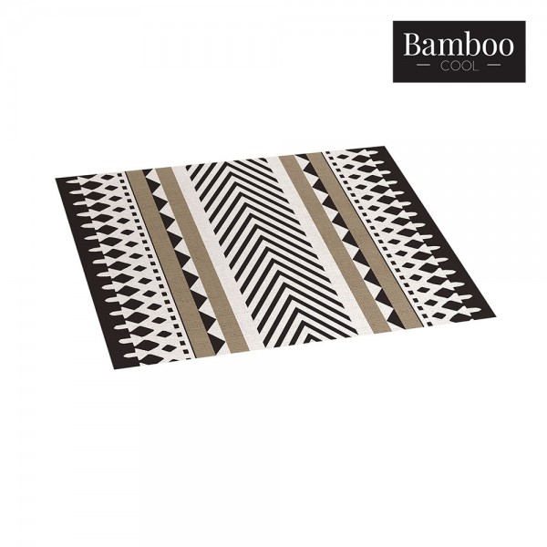 Alfombra bamboo etnic negro-gris 120x180cm croma