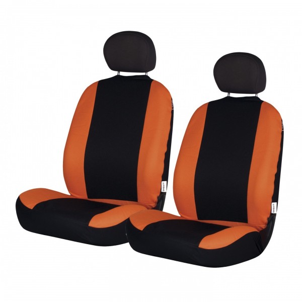 Funda textil para asientos delanteros Road negra - naranja