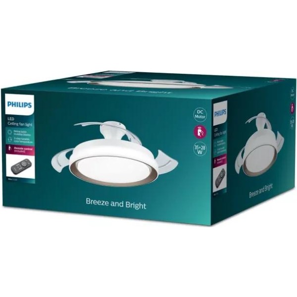 Philips ventilador techo luz bliss dc 28w gold