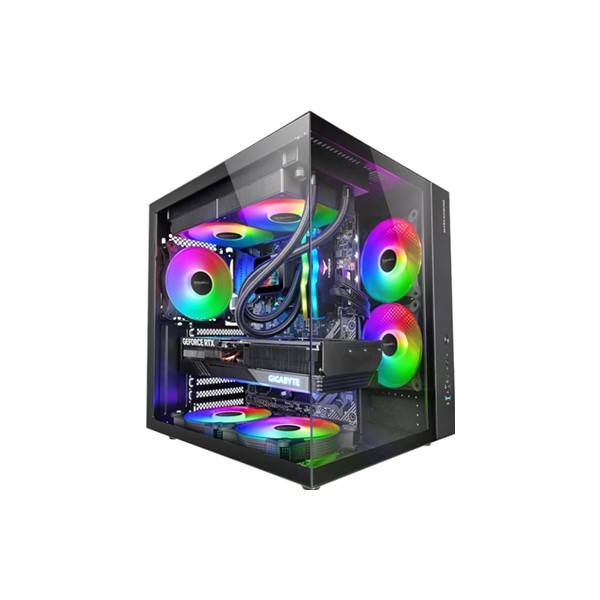 Mars gaming caja mcv-one atx doble cámara black