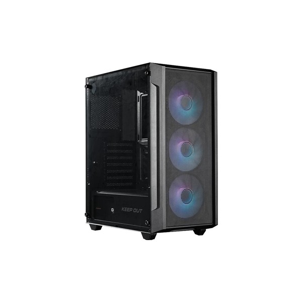 Keep out caja m-atx ko xc-200 rgb usb3 black glass
