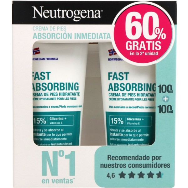 Neutrogena Fórmula Noruega Crema Pies Absorción Inmediata 2x100ml Promo