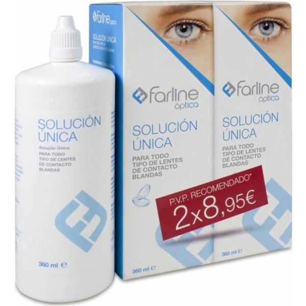 Farline Solucion Unica Lentes De Contacto 2X 360 Ml